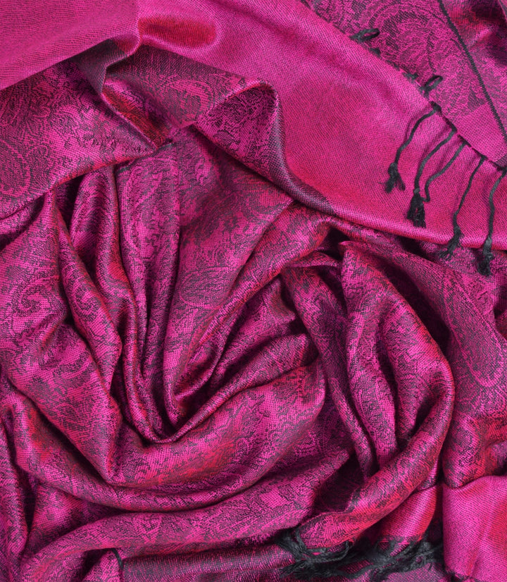 Peach Couture Elegant Vintage Jacquard Paisley Feel Shawl Wrap Scarf