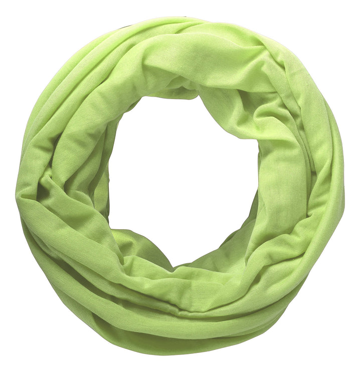 Green Cotton Soft Touch Vivid Colors Lightweight Jersey Knit Infinity Loop Scarf