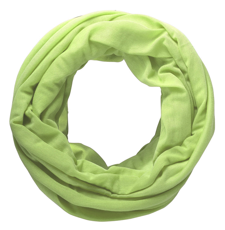 Green Peach Couture Cotton Soft Touch Vivid Colors Lightweight Jersey Knit Infinity Loop Scarf