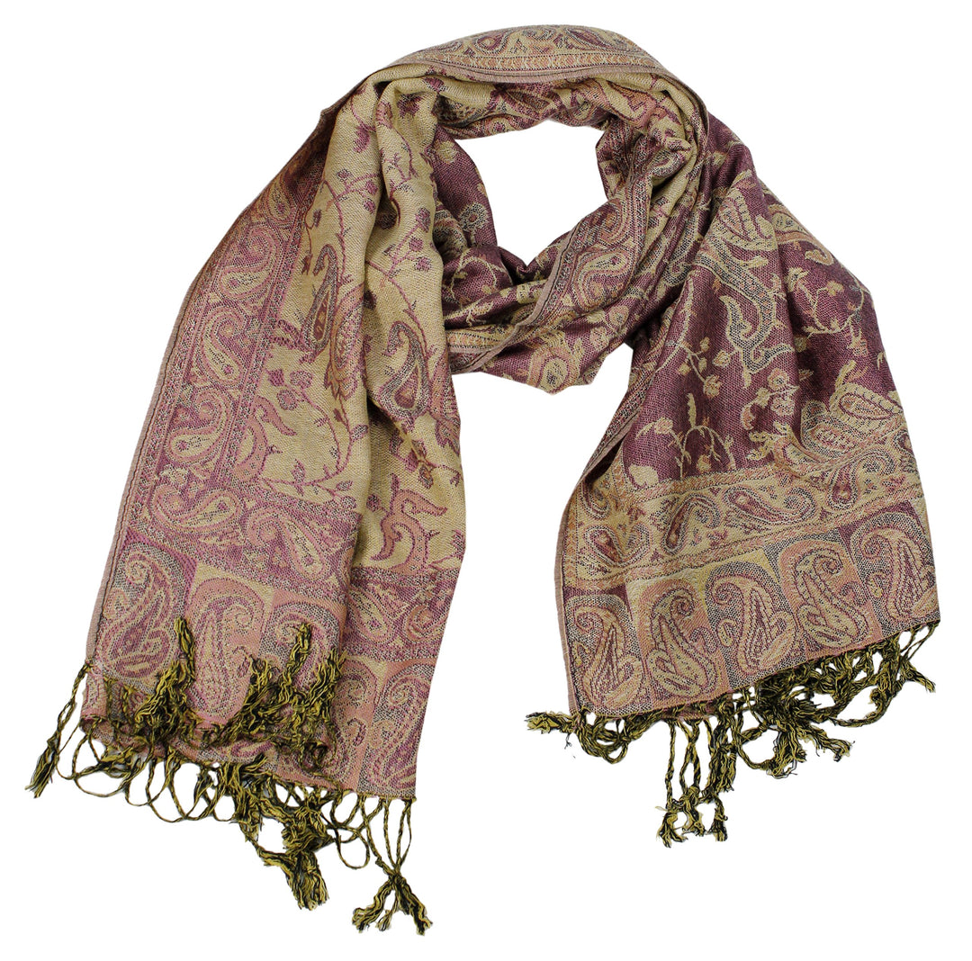 Double Layer Reversible Paisley Pashmina Shawl