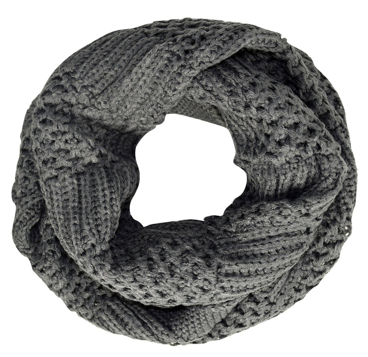 Intricately Knitted Lace Ribbon Infinity Loop Cowl Scarves