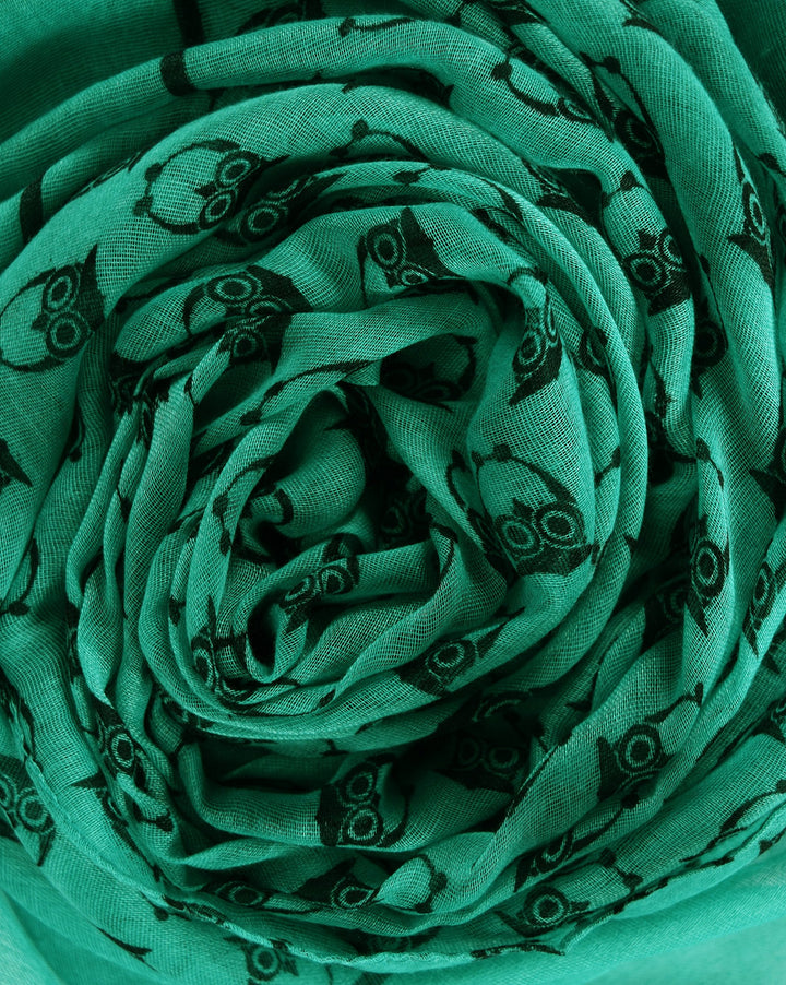 Peach Couture Summer Lightweight Soft Animal Bird Owl Printed Sheer Scarf Shawl