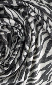 Peach Couture Fashionable Zebra Animal Print Frayed End Pashmina Shawl Wrap