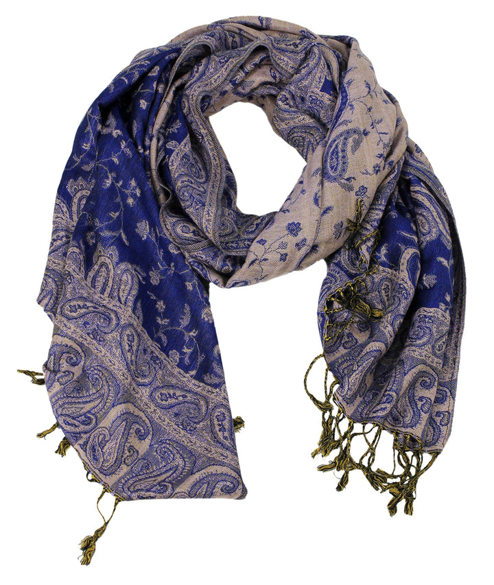 Double Layer Reversible Paisley Pashmina Shawl