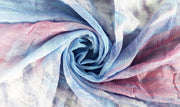 Retro Ruffled Multicolor Tie Dye Printed Fringe Shawl Wrap Scarf
