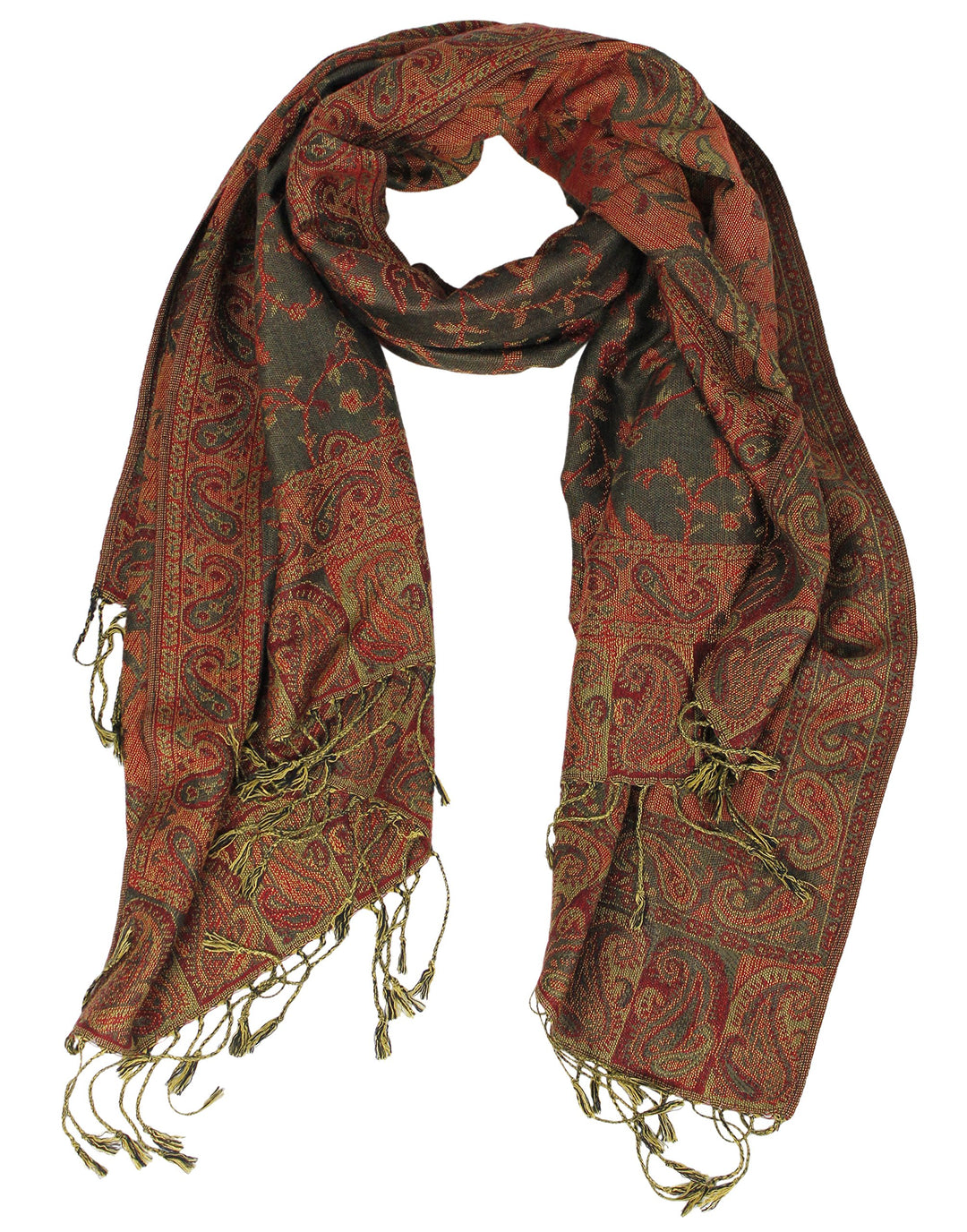 Double Layer Reversible Paisley Pashmina Shawl