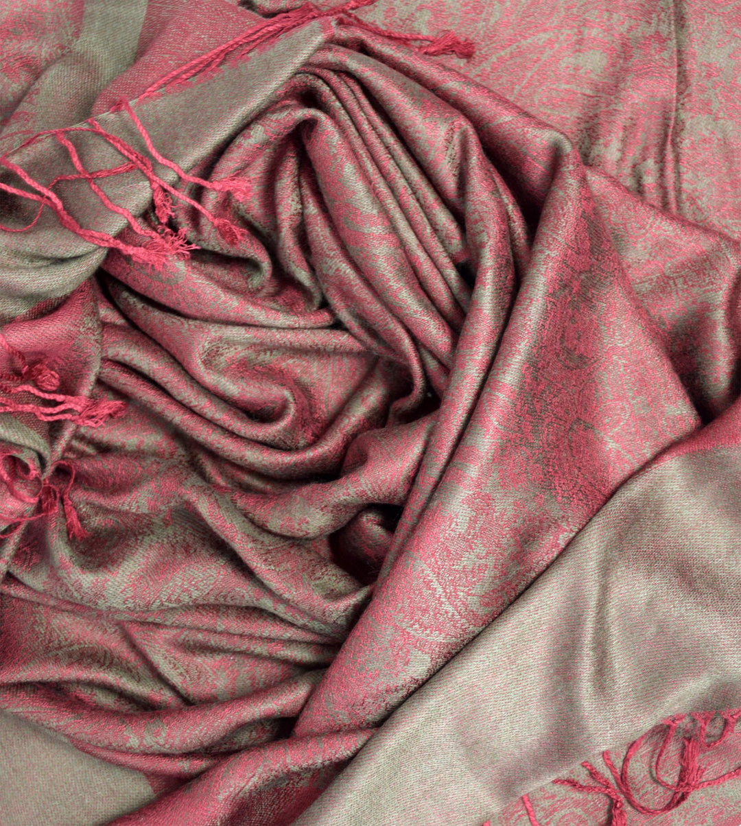 Peach Couture Elegant Vintage Jacquard Paisley Feel Shawl Wrap Scarf