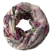 Adorable Pastel Colored Cherry Blossom Birds Infinity Loop Scarf