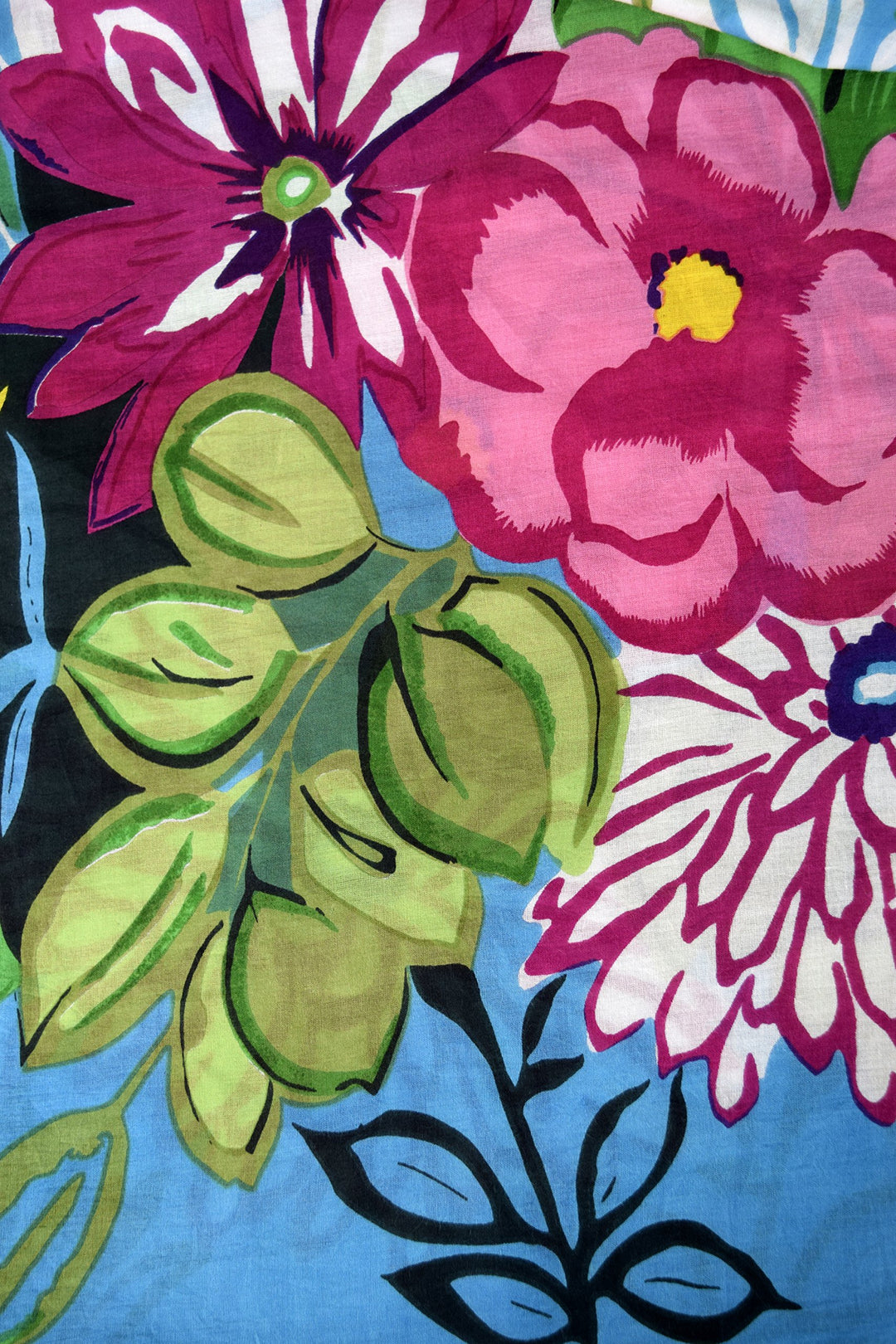 Summer Womens Boho Cotton Floral Embroidered Cover-up Beachwear Tunic Fuchsia Sequin L XL