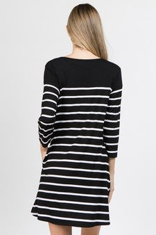 Diana Striped Two-Pocket Swing Dress