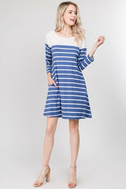 Diana Striped Two-Pocket Swing Dress