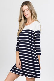 Diana Striped Two-Pocket Swing Dress