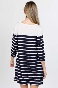 Diana Striped Two-Pocket Swing Dress