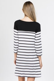 Diana Striped Two-Pocket Swing Dress