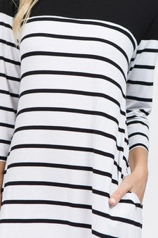 Diana Striped Two-Pocket Swing Dress