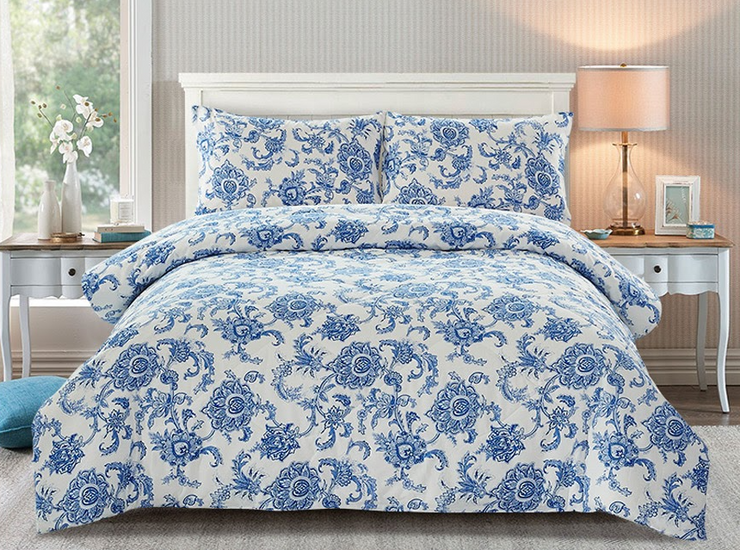 Couture Home Collection - Floral Dream 100% Cotton 3pc Comforter Set