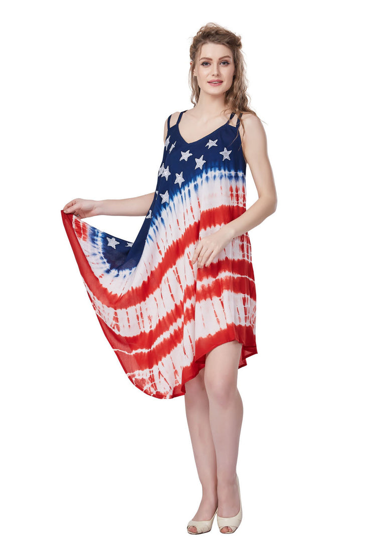 "Stars & Stripes" Patriotic Swing Dress - One Size