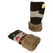 Cable Knit Double Layer Plush Fleece-Lined Gloves