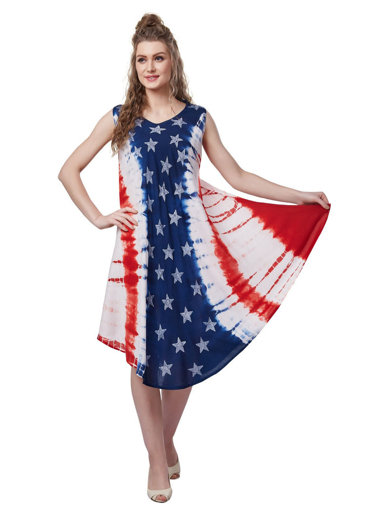 "Stars & Stripes" Patriotic Swing Dress - One Size