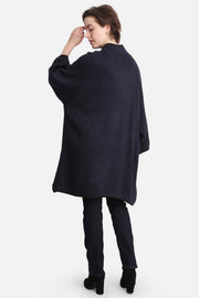 Orla Solid Color Cloak W/ Pockets & Snap Closure