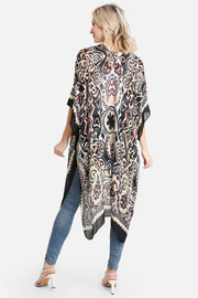 "Stella" Mixed Paisley Print Long Kimono