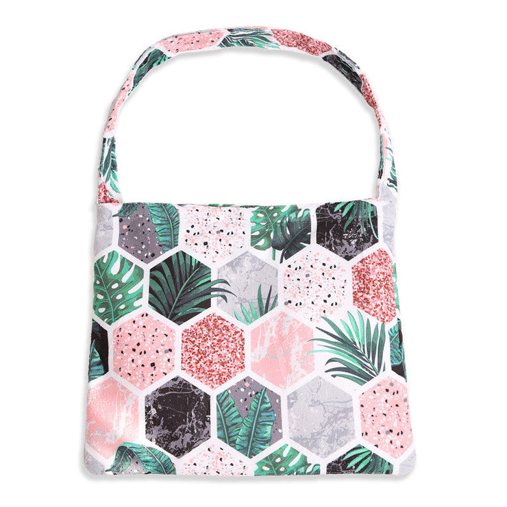 Mixed Leaves & Tile 2 In 1 Beach Towel & Tote Bag