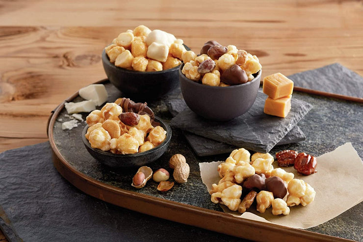 Harry & David Moose Munch Premium Popcorn 3 Flavor Variety Pack: Dark Chocolate, Classic Caramel, Milk Chocolate (8oz each)