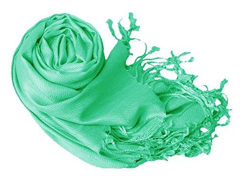 Mint green pashmina scarf for women lightweight shawl wrap for travel and everyday wear
