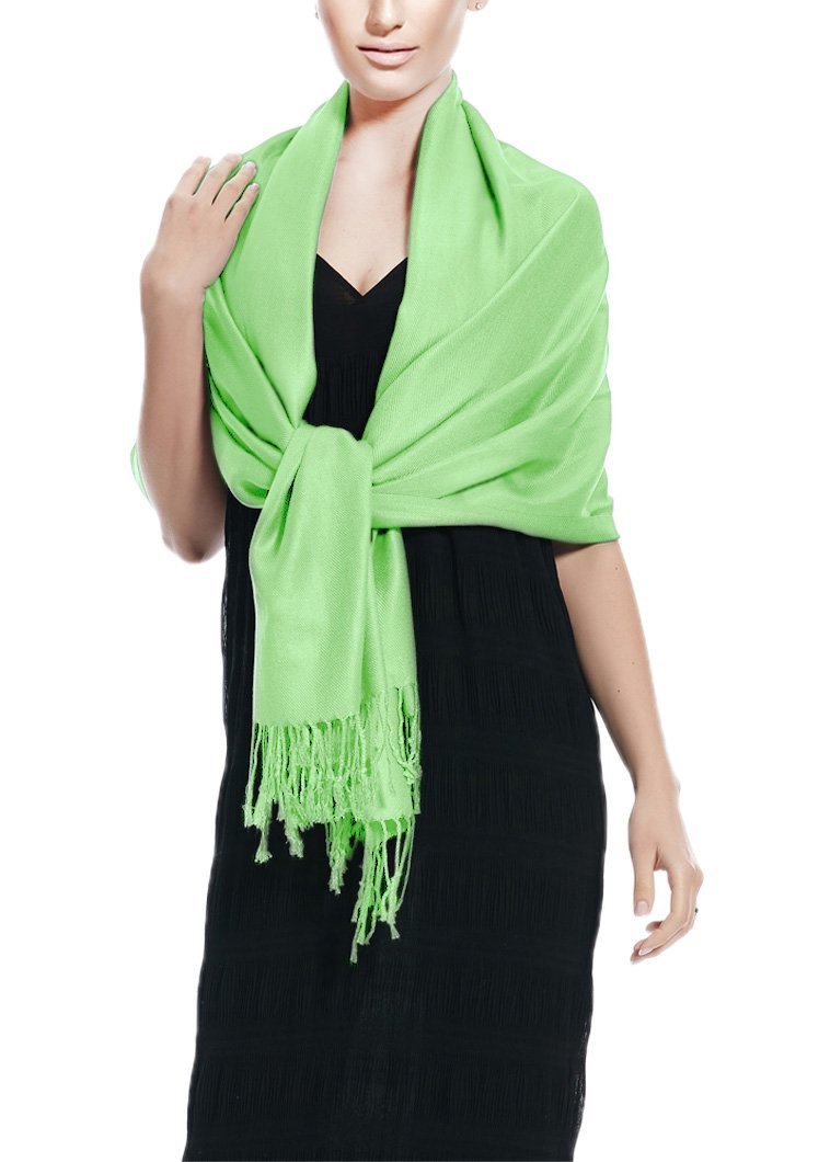 Premium baby green pashmina scarf for women elegant lightweight shawl wrap for travel and casual wear