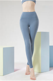 "Day In The Hamptons" Solid High-Rise Leggings with Pockets