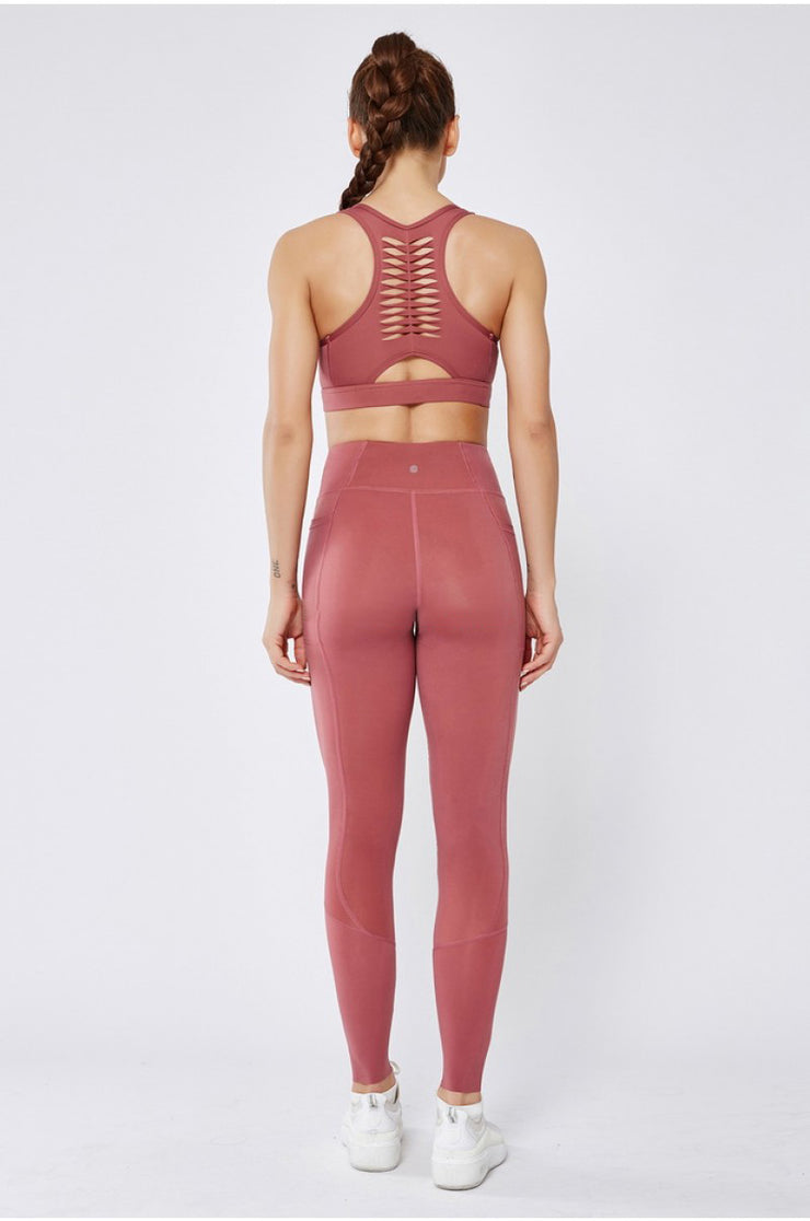 "Day In The Hamptons" Solid High-Rise Leggings with Pockets