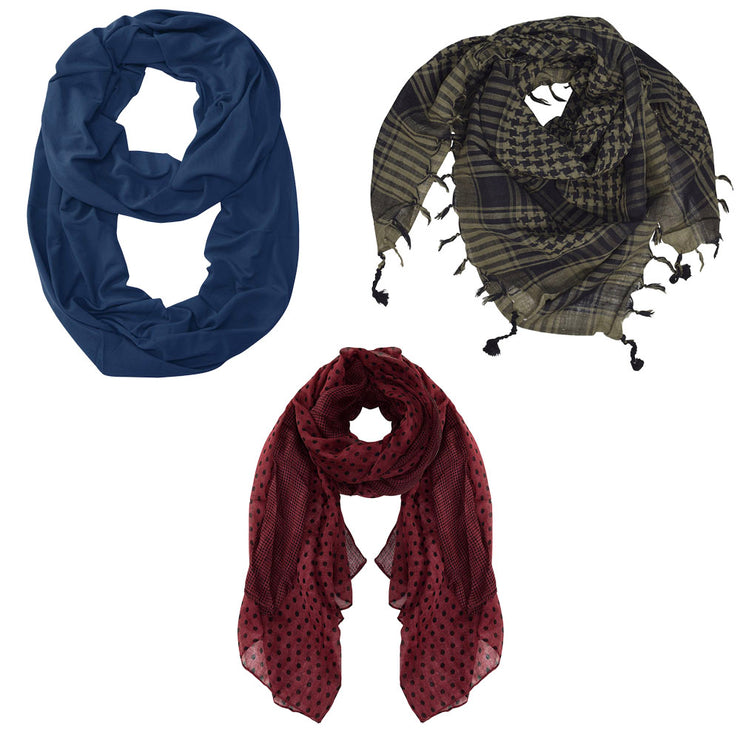 Assorted Pack Of 3 Scarves